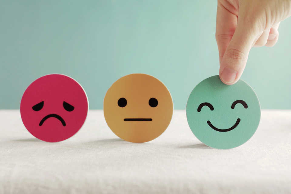 Improve employee experience - person choosing smiling face symbol